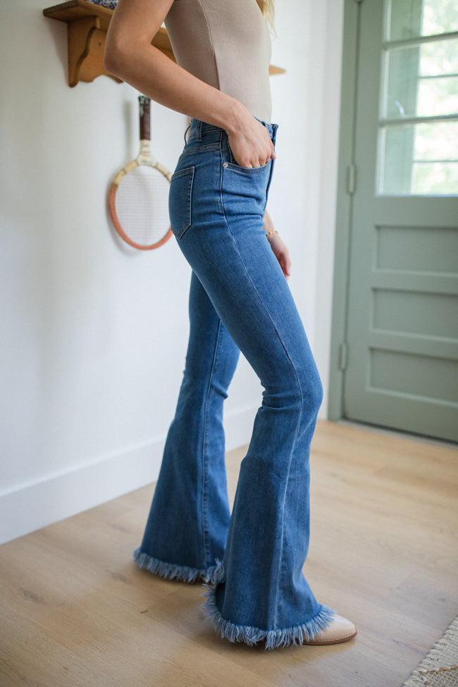 Maren Medium Wash Stretchy Flare Jeans Buy Cheap Explore