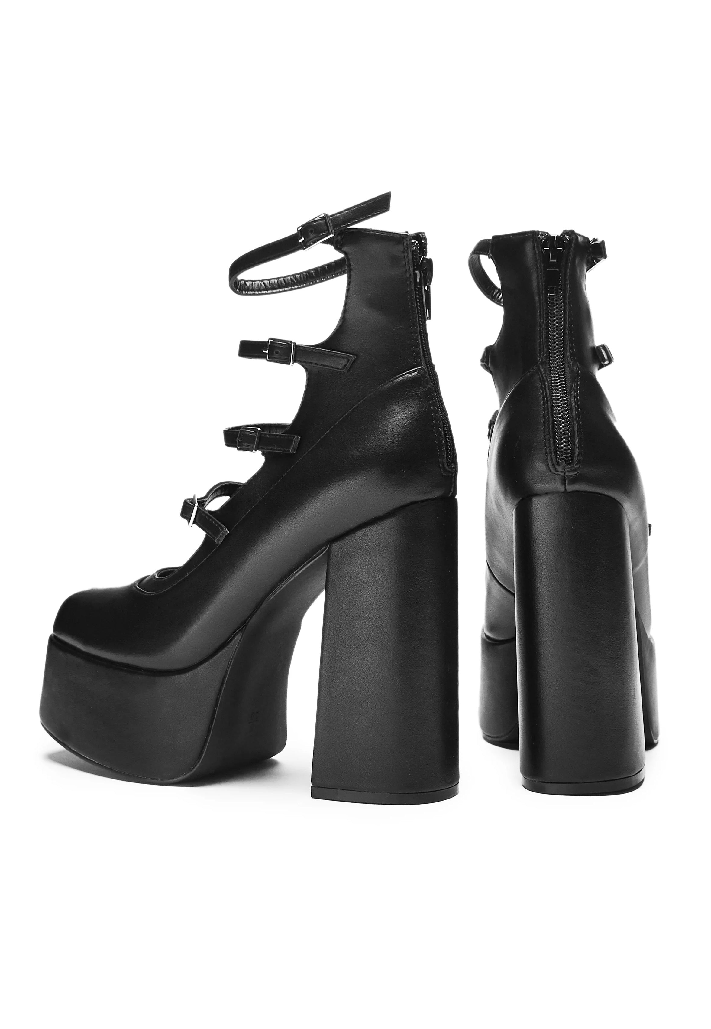 Koi Footwear - Gurren Strappy Platform Black - Heels Order Cheap Online