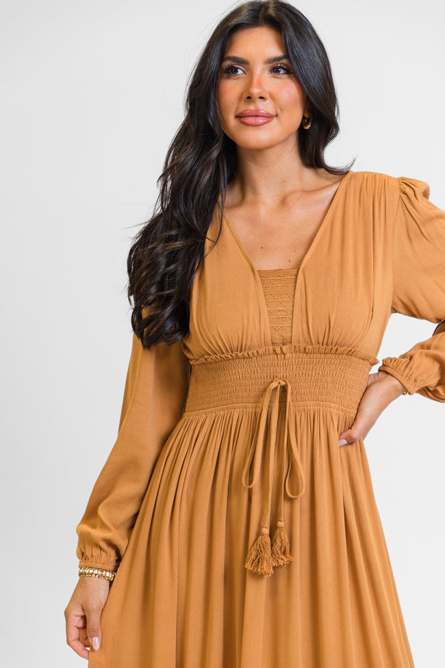 Lucky To Have You Camel Maxi Dress The Cheapest Cheap Online