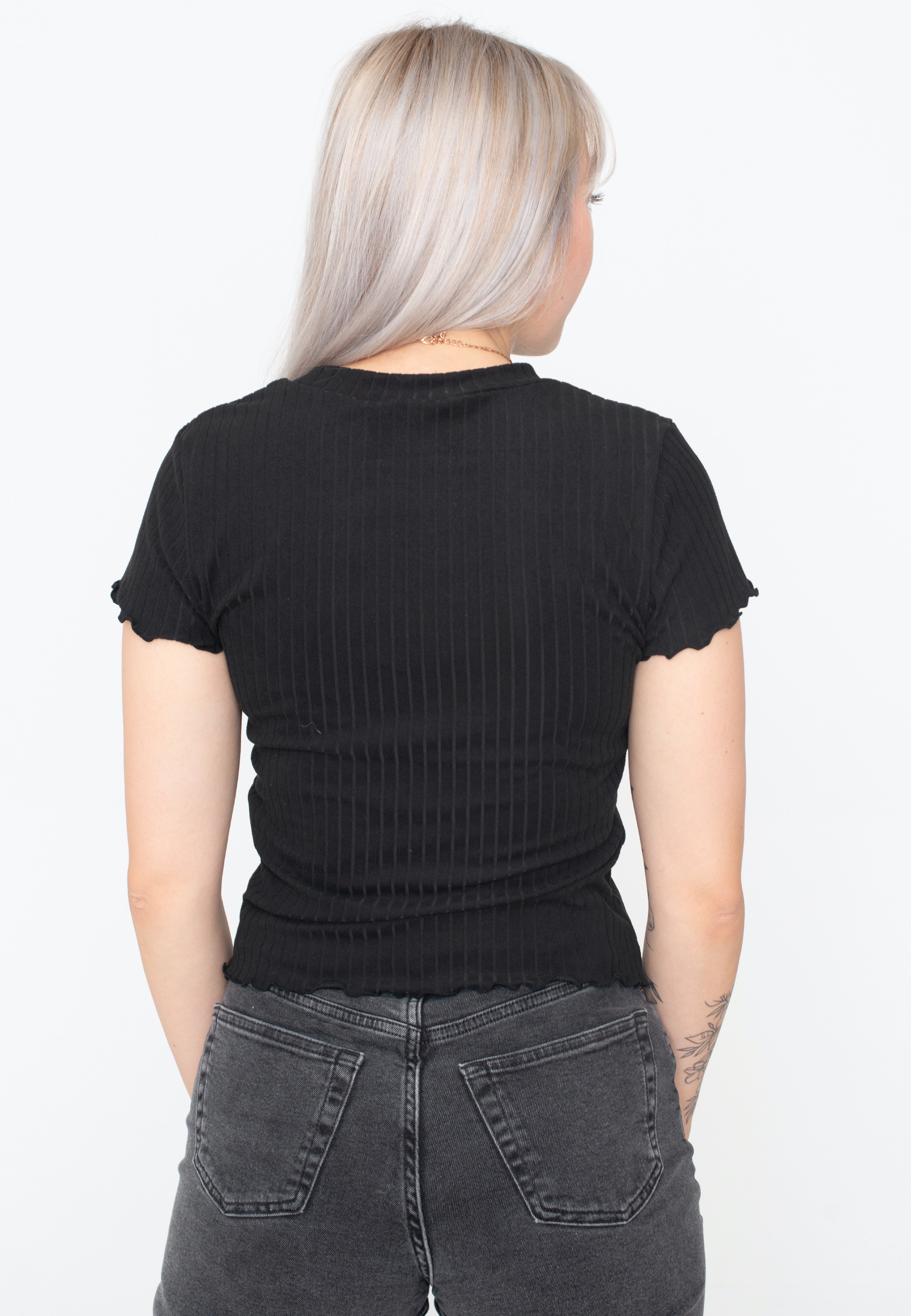 Urban Classics - Ladies Short Rib Black - T-Shirt Sast Online