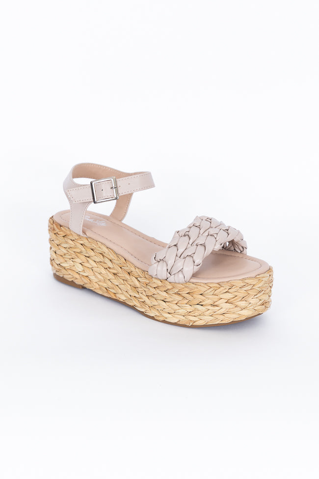 Jessica Nude Braided Platform Sandals FINAL SALE With Mastercard Cheap Pice