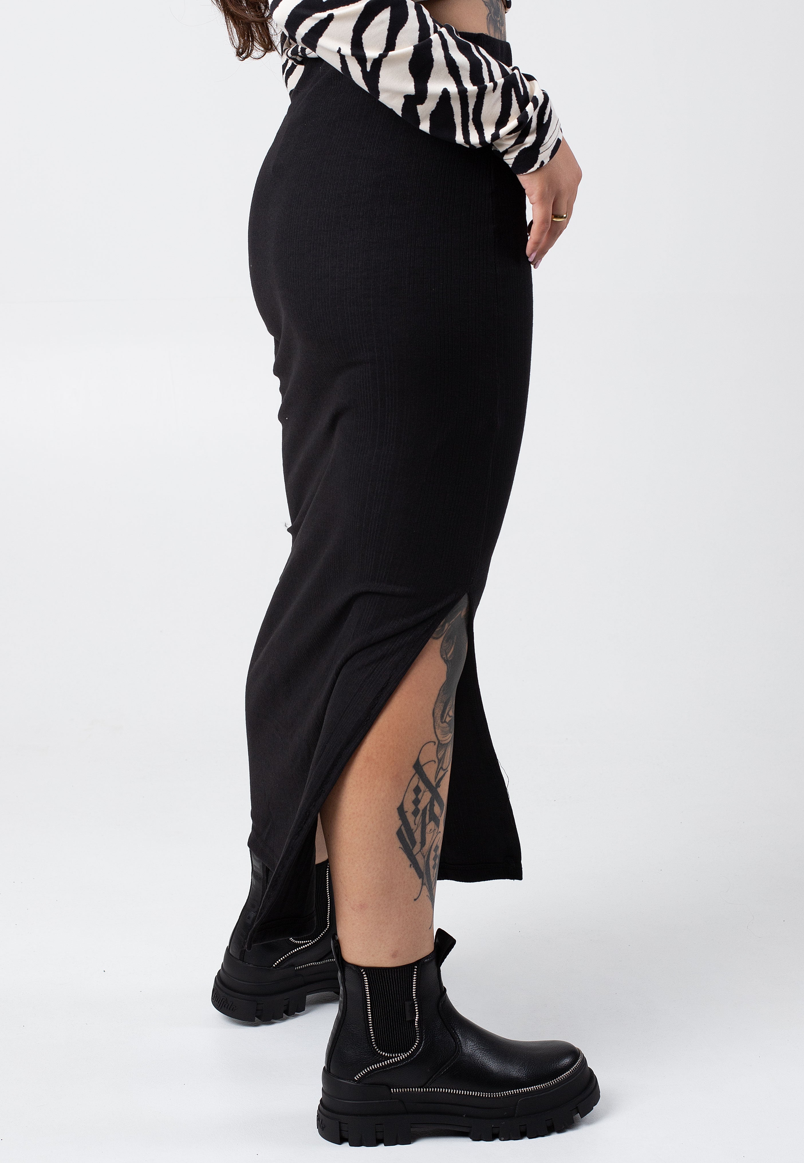 Urban Classics - Ladies Rib High Slit Black - Skirt Cheap Sale Manchester