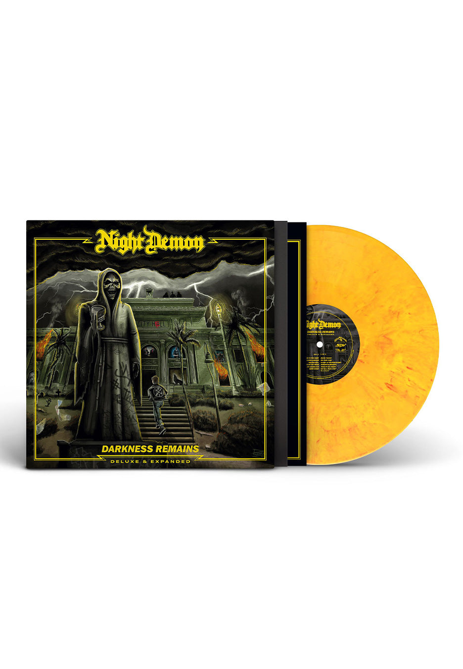 Night Demon - Darkness Remains (Deluxe & Expanded) Ltd. Yellow - Marbled Vinyl Free Shipping View