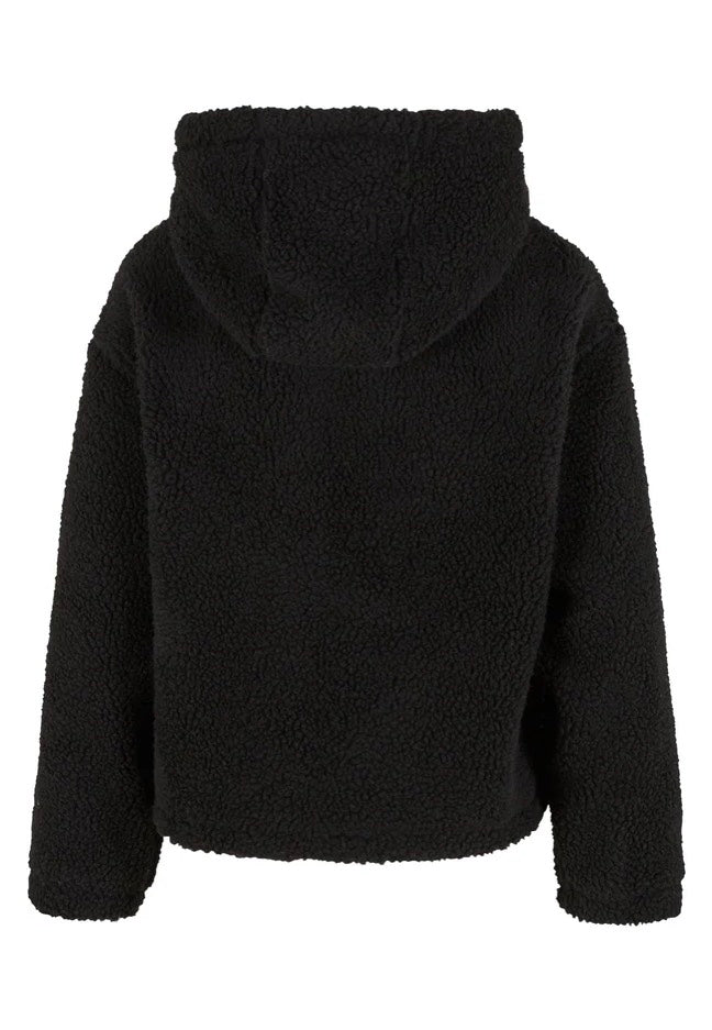 Urban Classics - Ladies Short Hooded Sherpa Black - Jacket Free Shipping Pay With Visa