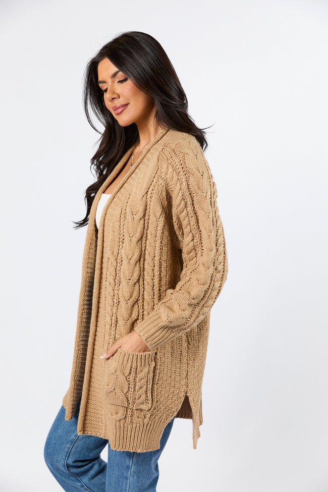 Sweet Nothings Tan Chunky Cable Knit Cardigan For Sale Cheap Pice From China