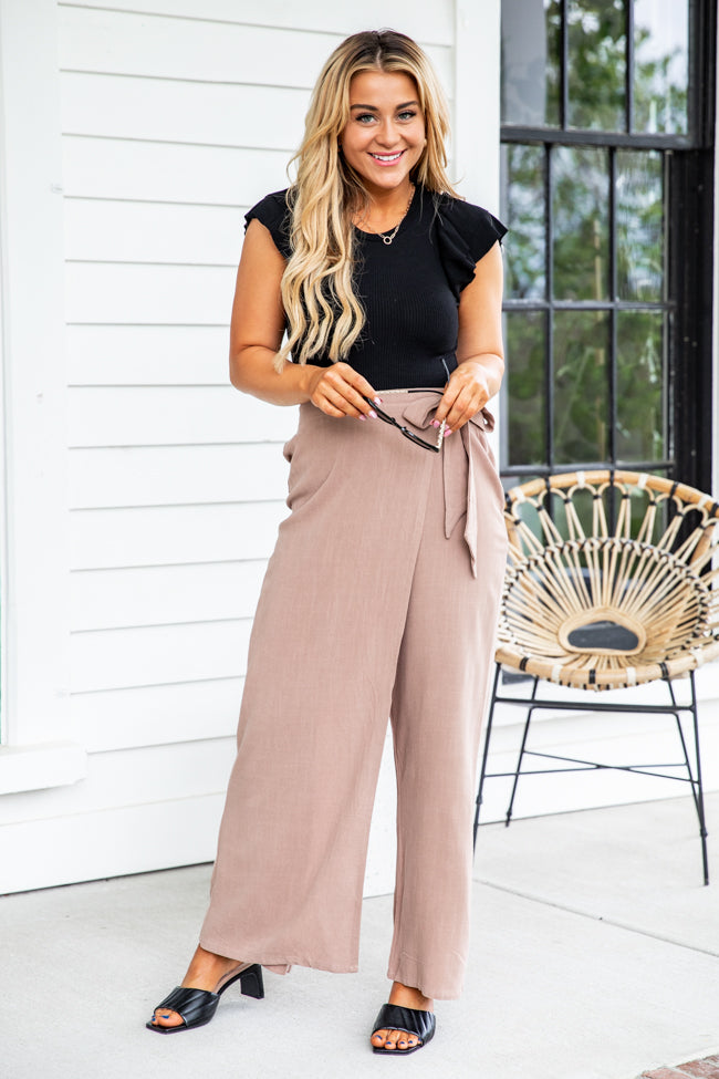 Espresso Thoughts Mocha Wrap Pants FINAL SALE Free Shipping With Paypal