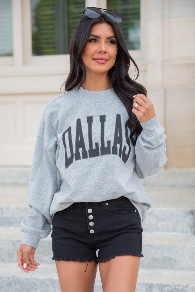 Dallas Light Grey Oversized Graphic Sweatshirt Good Selling Online