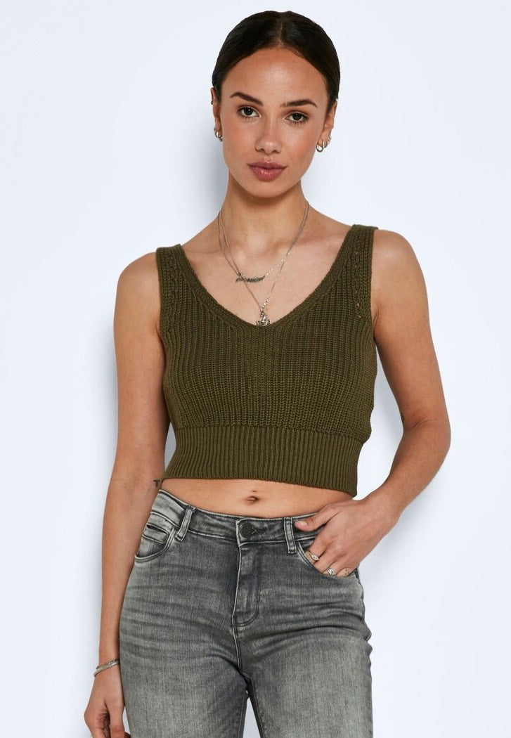 Noisy May - Sara O Neck Knit Burnt Olive - Top Cheap Sale Brand New Unisex