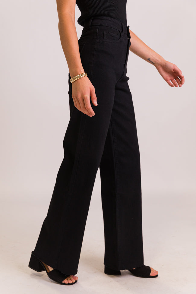 Kelsea Black Wash Wide Leg Tall Jeans For Cheap Sale Online