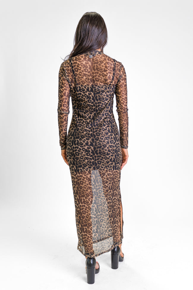 Quick Turn Around Leopard Mesh Overlay Dress FINAL SALE Discount Reliable