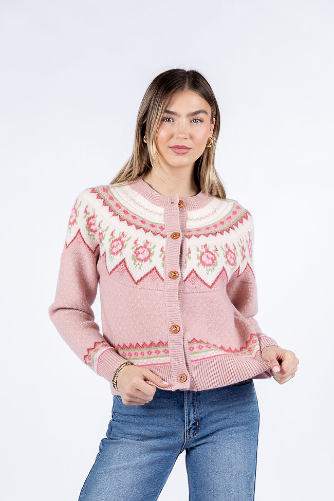 Sunny Meadow Pink Floral Fair Isle Cardigan Nicekicks Cheap Online