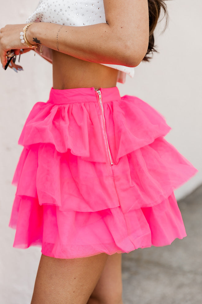 Where We Wanna Go Pink Tiered Tulle Skirt FINAL SALE Outlet Affordable