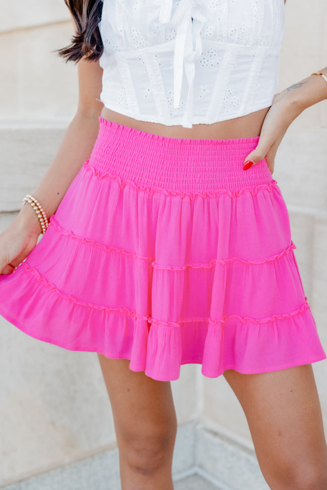 Through The Garden Pink Solid Mini Skort FINAL SALE Discount Collections