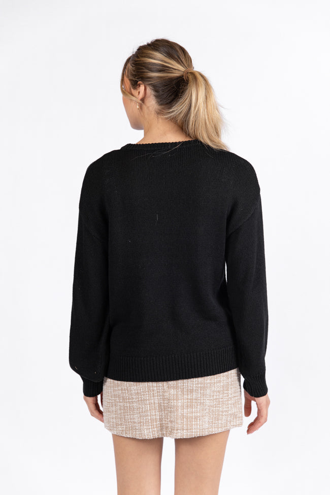 Pop Fizz Clink Black Sweater SALE Low Pice