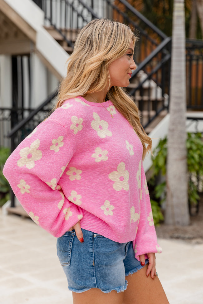 Spring Fever Pink and Yellow Flower Sweater Collections