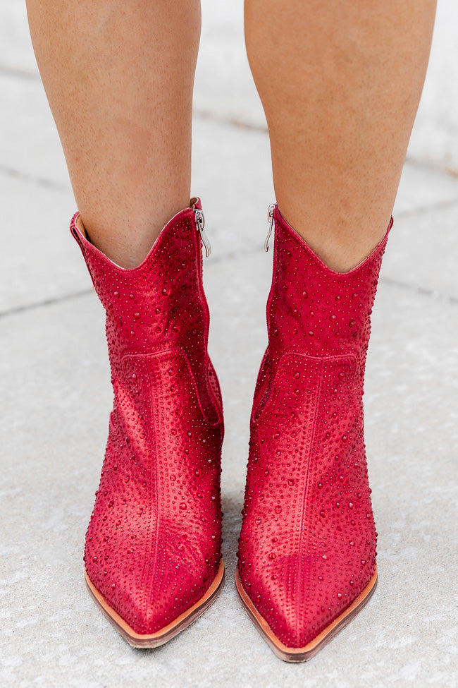 Rhegan Red Sparkle Booties FINAL SALE Best Place Cheap Pice