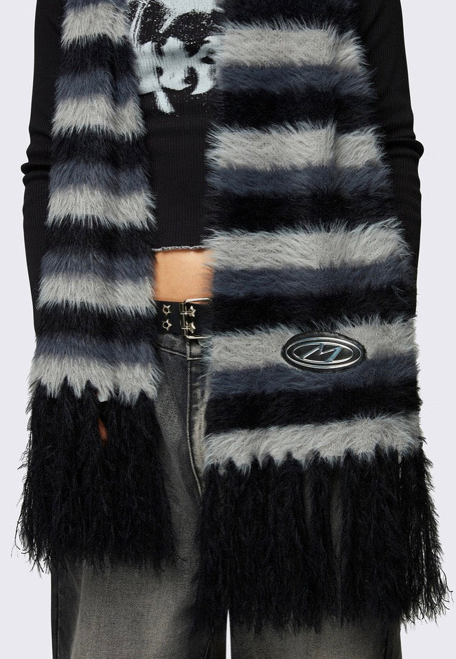 Minga London - Coraline Striped Black - Scarf Purchase Sale Online