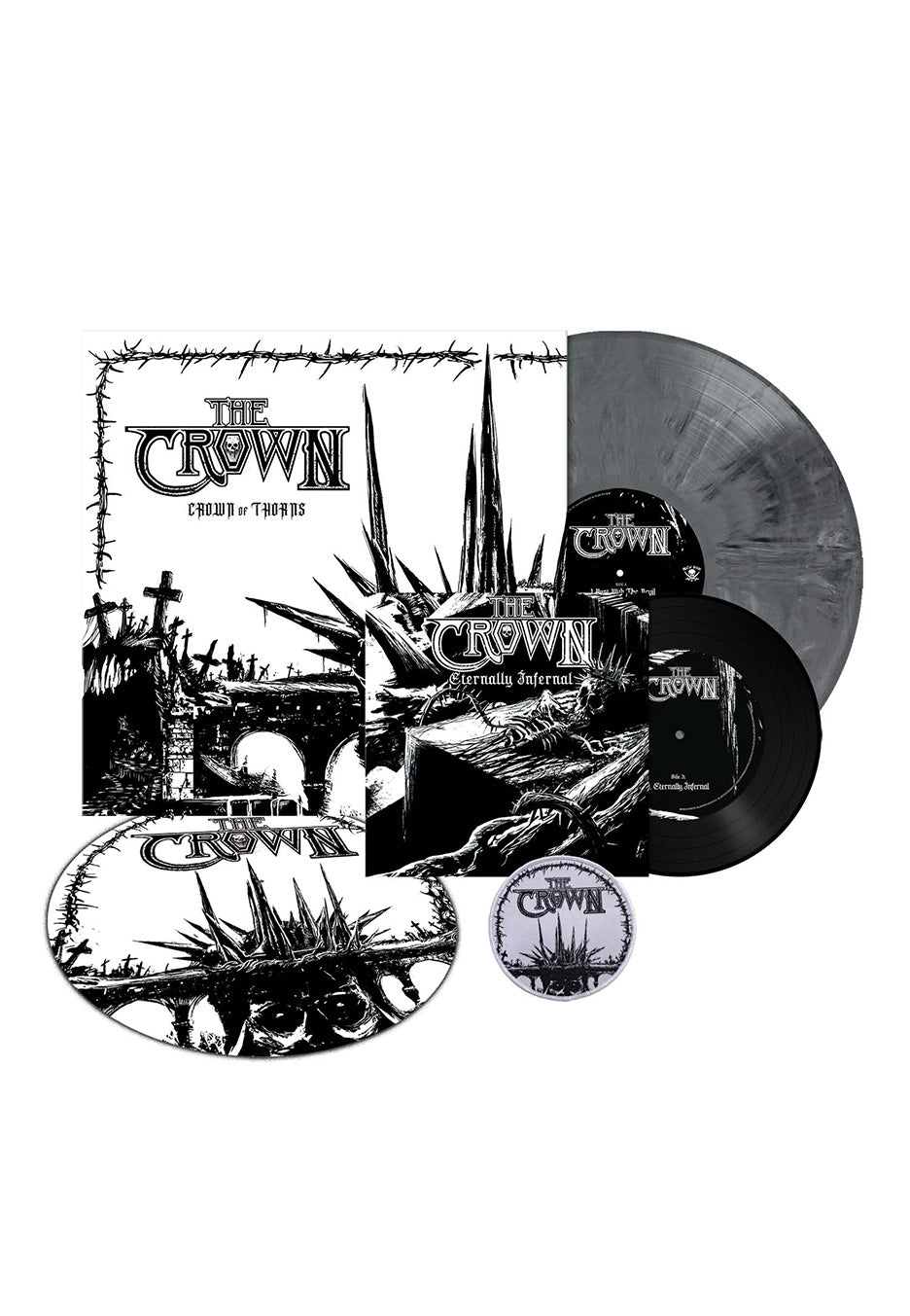 The Crown - Crown Of Thorns (Ltd. Edition) Iron Grey - Marbled Vinyl + 7 Inch Fashionable For Sale