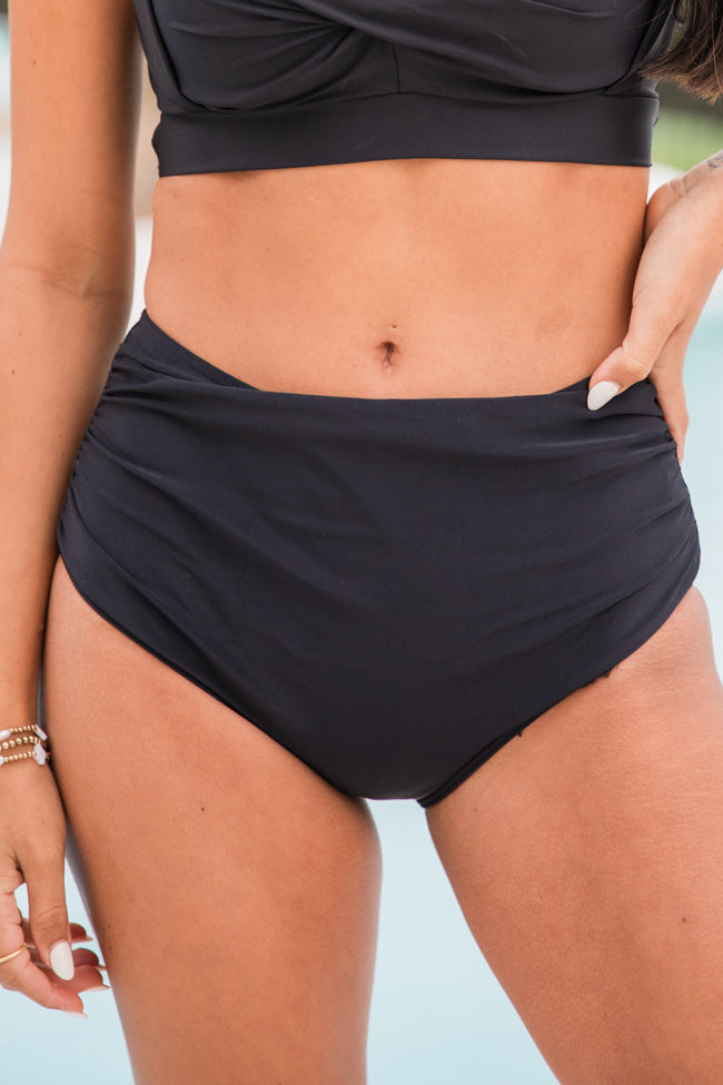 Castaway With Me Black High Waisted Solid Bikini Bottoms FINAL SALE Clearance Pick A Best