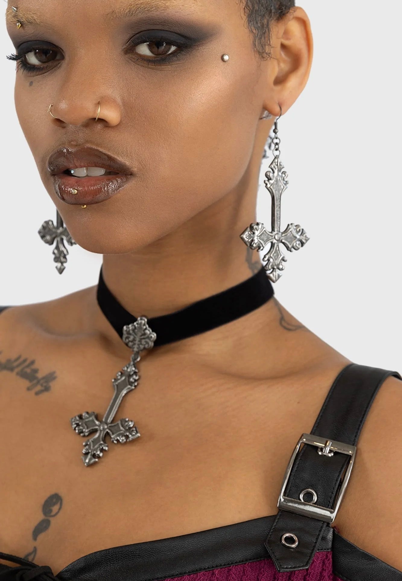 Killstar - Crossed Fates Silver - Earrings Online For Sale