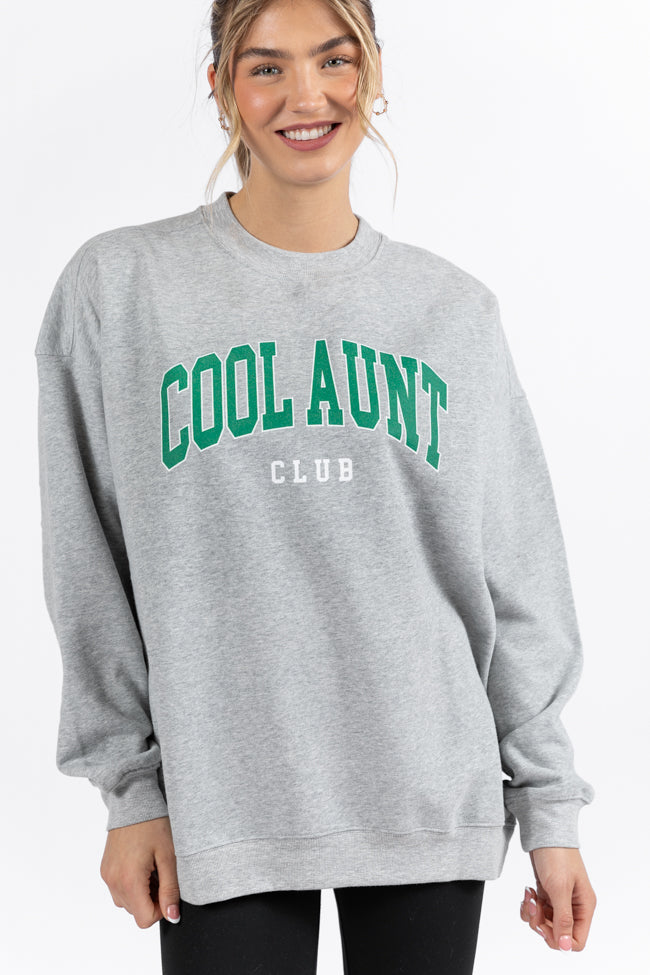 Cool Aunt Club Light Grey Oversized Graphic Sweatshirt Real Sale Online