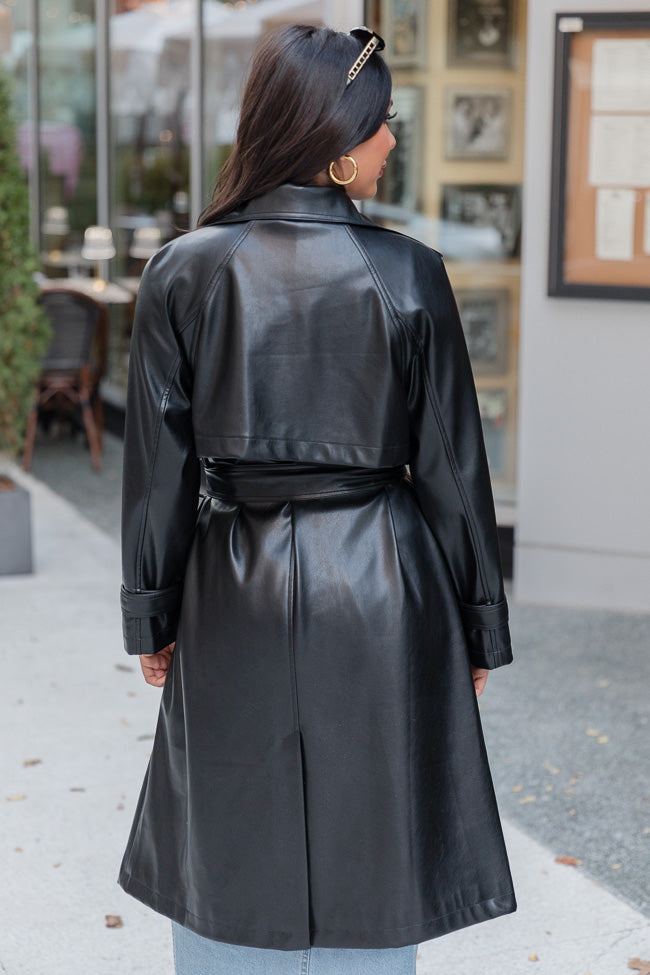 How Dare You Black Faux Leather Coat FINAL SALE New For Sale