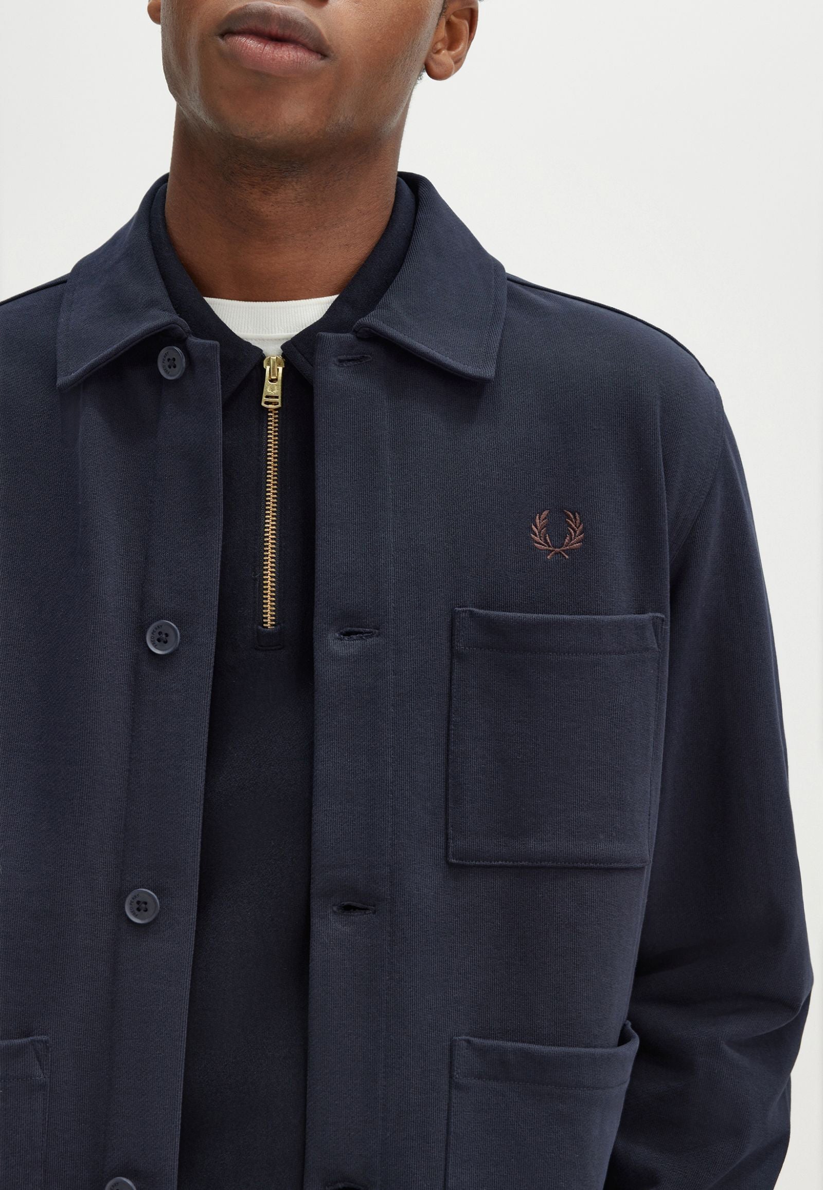 Fred Perry - Heavyweight Sweat Navy - Jacket Cheap Sale Discounts