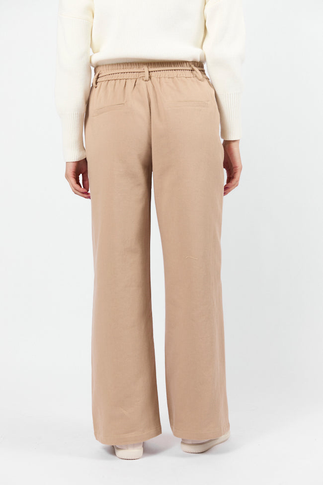 New Flow Khaki Pull On Wide Leg Pants High Quality Buy Online