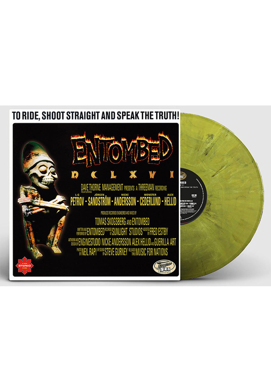 Entombed - Dclxvi To Ride Shoot Straight And Speak The Truth Yellow/Black - Marbled Vinyl Wide Range Of Cheap Pice