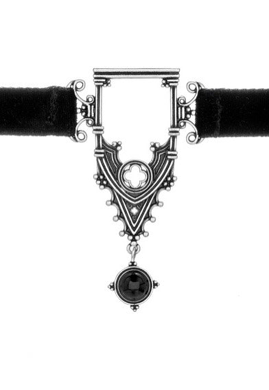 Restyle - Cathedralis Velvet Collar Black/Silver - Choker Inexpensive Sale Online