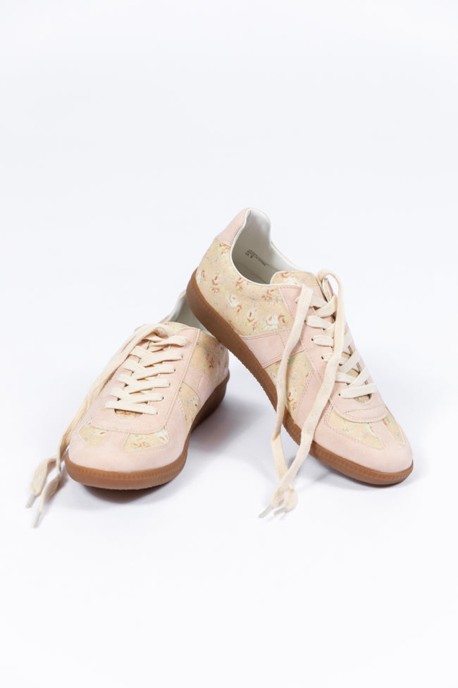 Rebecca Beige and Floral Sneakers Discount Footlocker Pictures