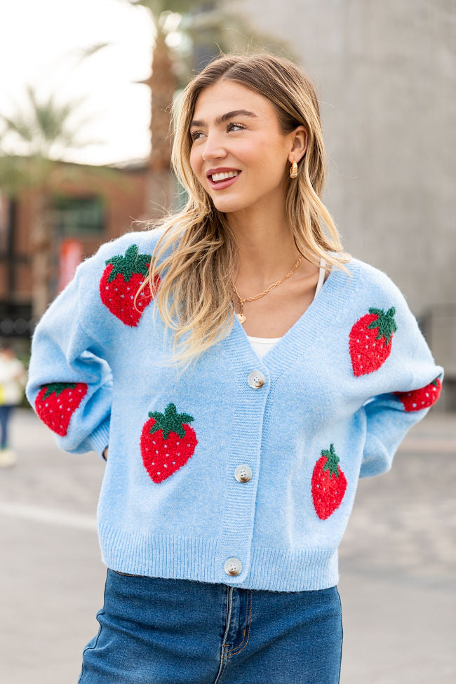 Berry Sweet Blue Strawberry Cardigan Buy Cheap Excellent