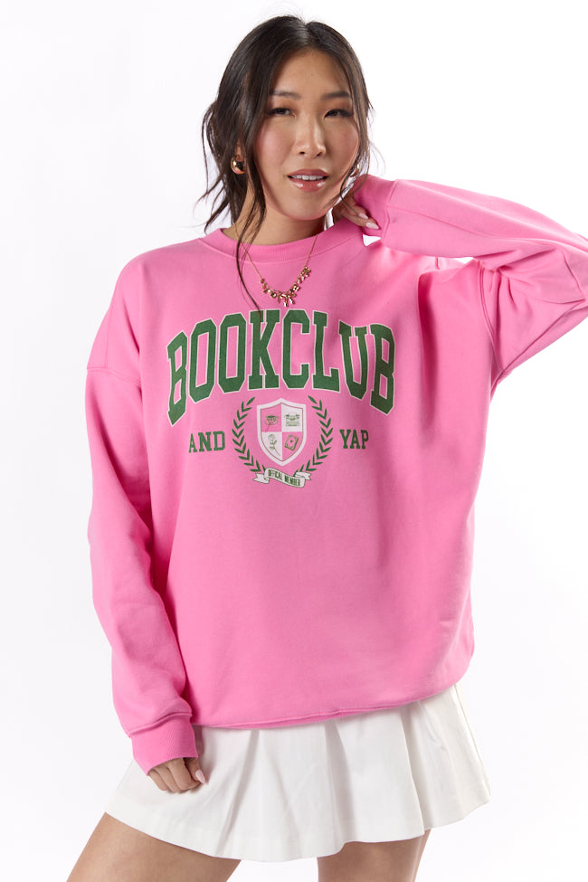 Book Club Pink Oversized Graphic Sweatshirt Footlocker For Sale