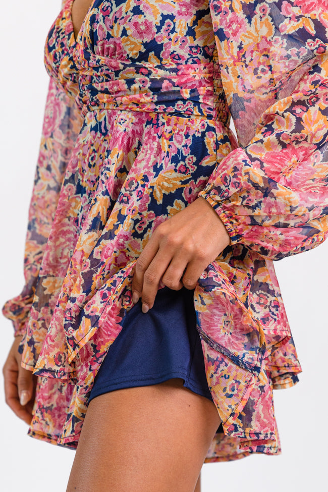 Give It Meaning Floral Long Sleeve Romper FINAL SALE Clearance Amazing Pice