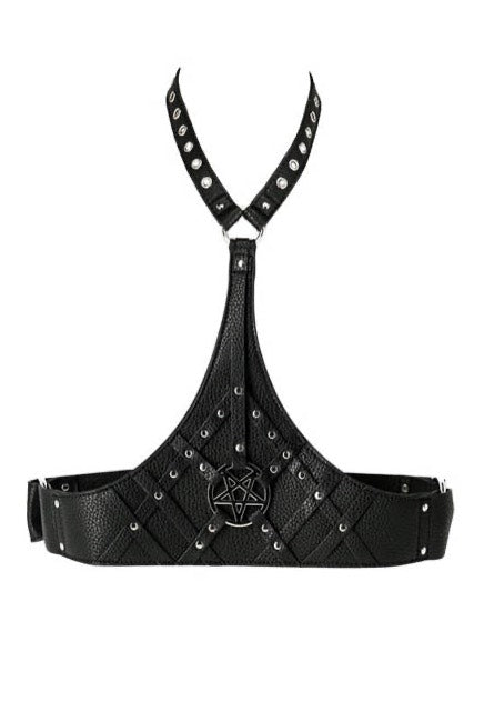 Restyle - Pentagram Waist With A Collar Black - Harness Clearance Buy