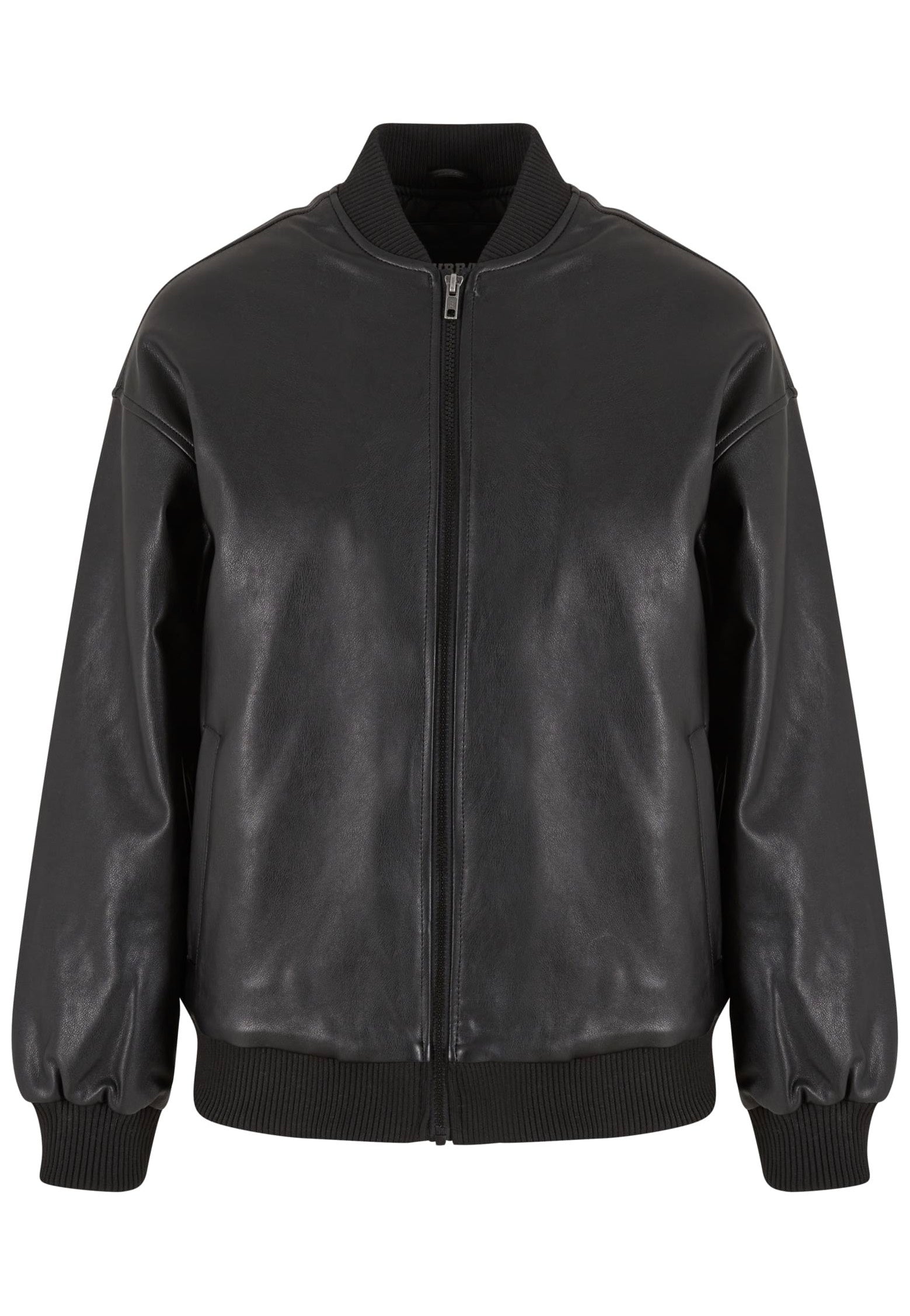 Urban Classics - Ladies Synthetic Leather Bomber Black - Leather Jacket Fast Delivery For Sale