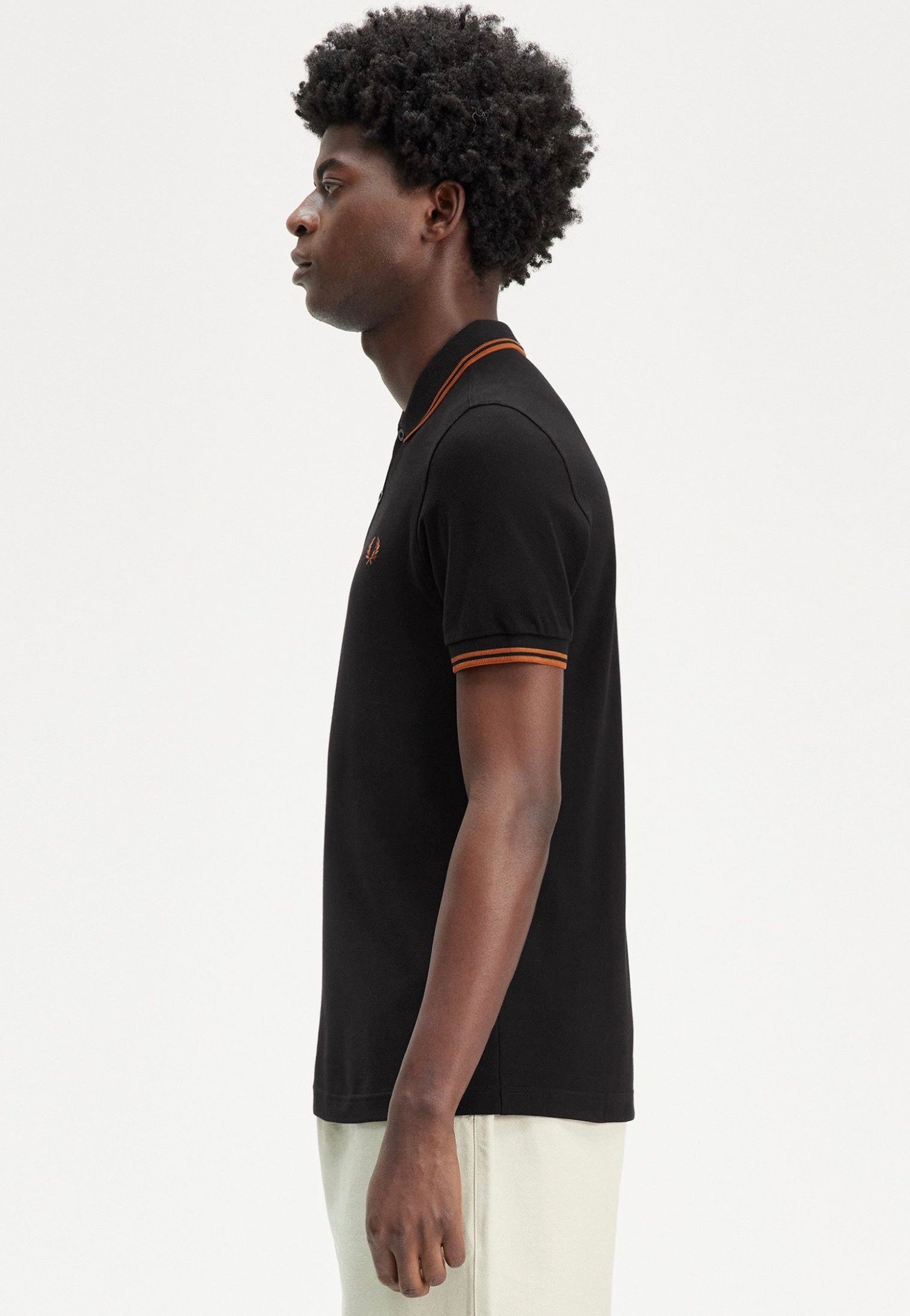 Fred Perry - The Twin Tipped Black/Marmalade - Polo Ebay