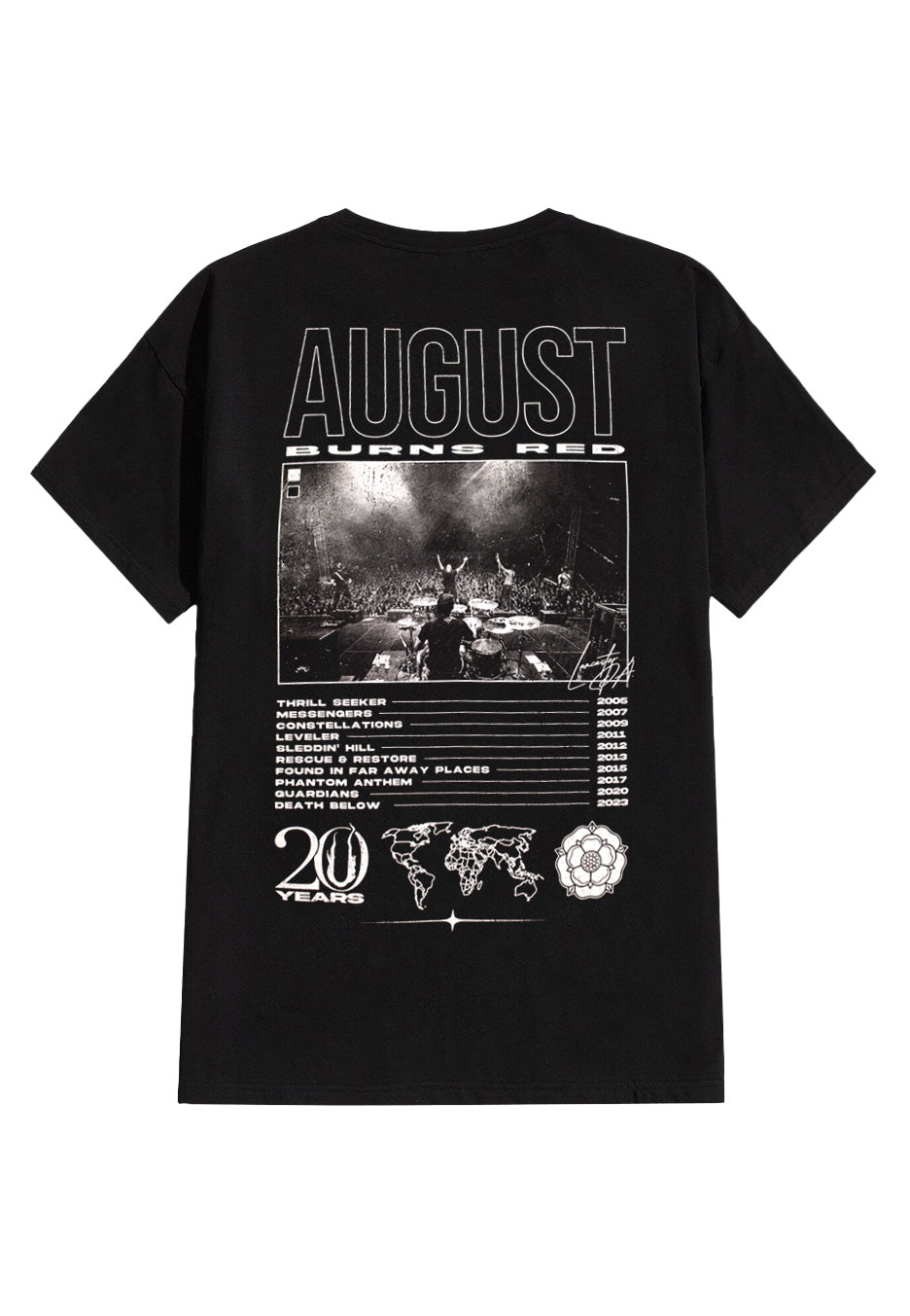 August Burns Red - 20 Years Album Titles - T-Shirt Genuine For Sale