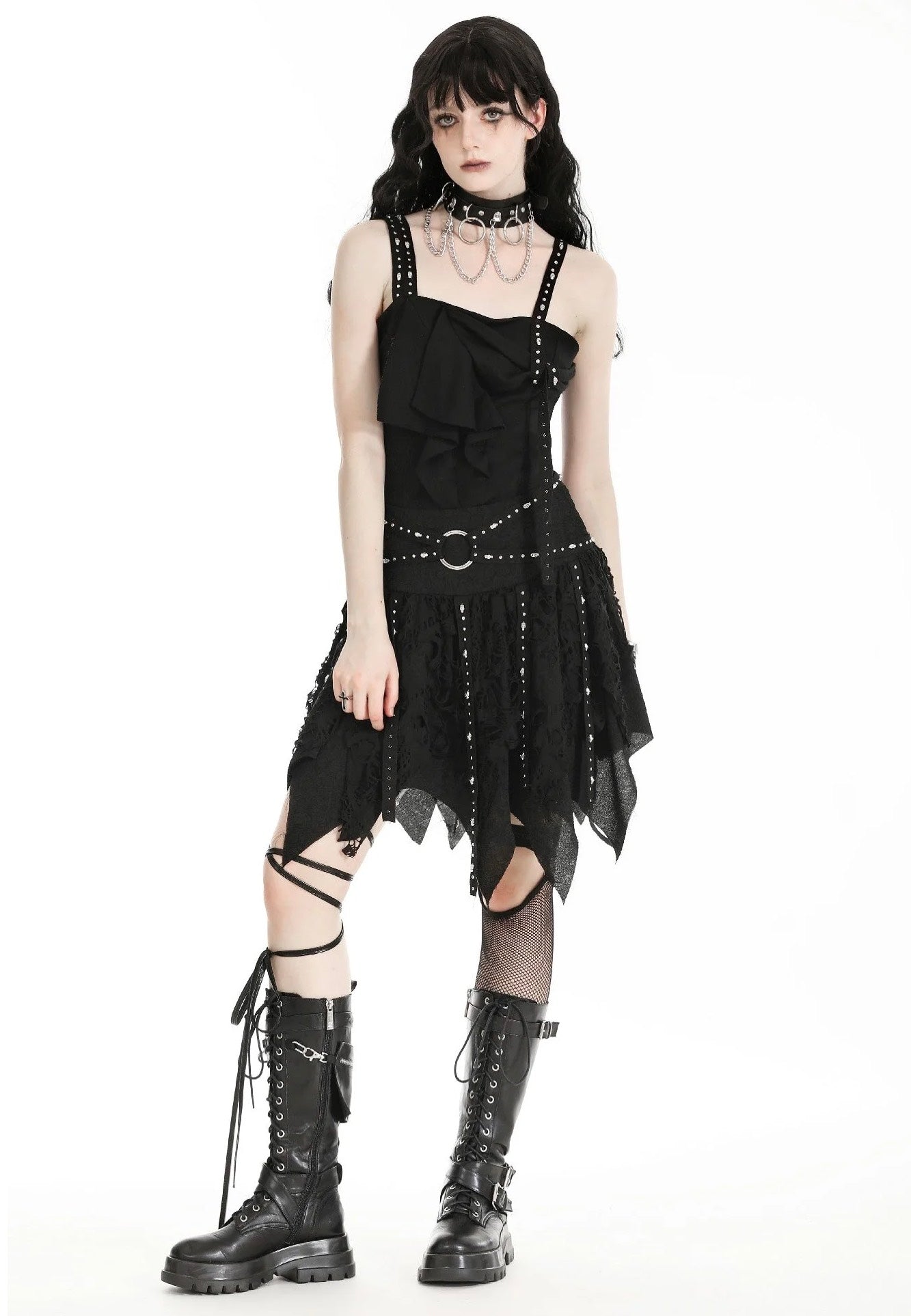 Dark In Love - Punk Irregular Tattered Skul Black - Skirt Footlocker Cheap Online