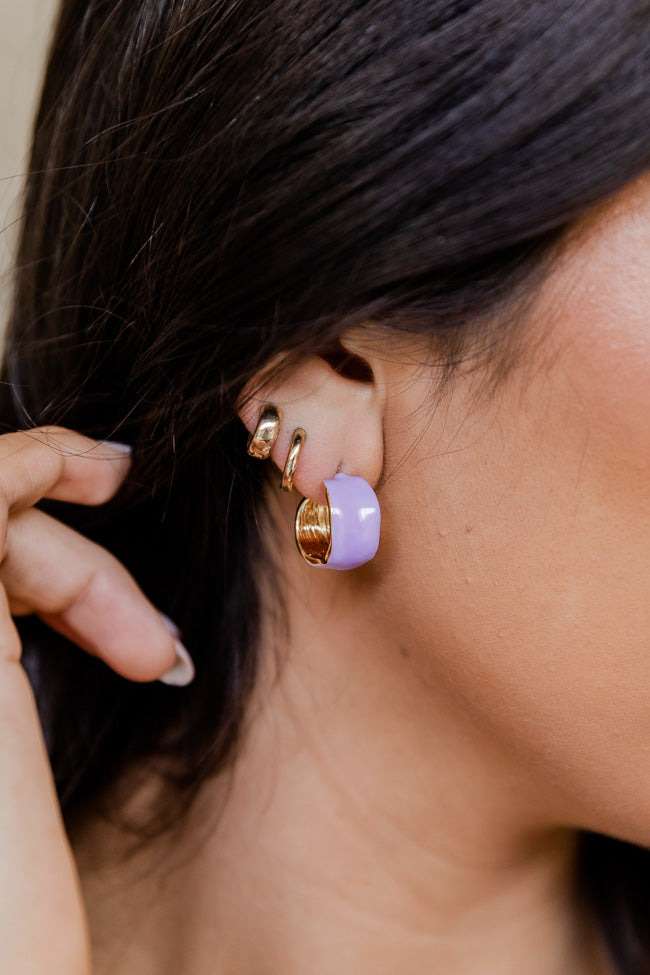 Vibrant Vibes Purple Huggie Earrings FINAL SALE Clearance Classic