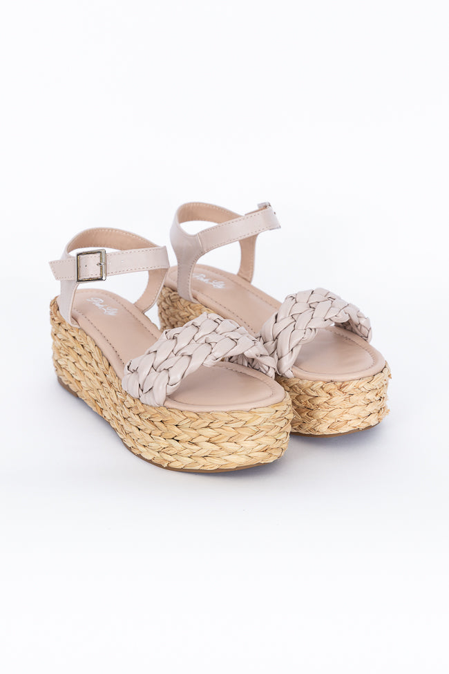 Jessica Nude Braided Platform Sandals FINAL SALE With Mastercard Cheap Pice