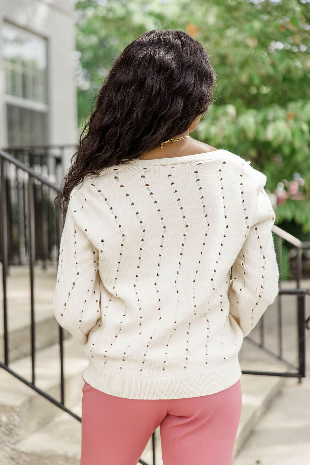 Means A Lot Cream Pearl Detail Cardigan FINAL SALE Cheap Sale View