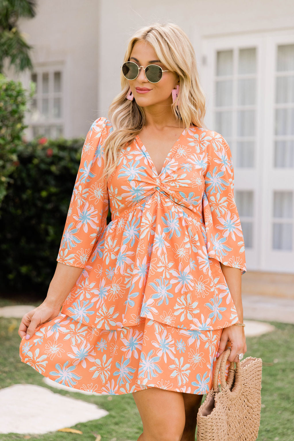 Morning Mimosas Bright Orange Floral Mini Dress FINAL SALE Shop Offer Cheap Pice