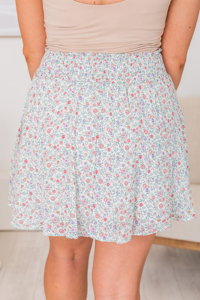 One More Time Ivory/Multi Floral Skirt FINAL SALE Clearance Cheap Online