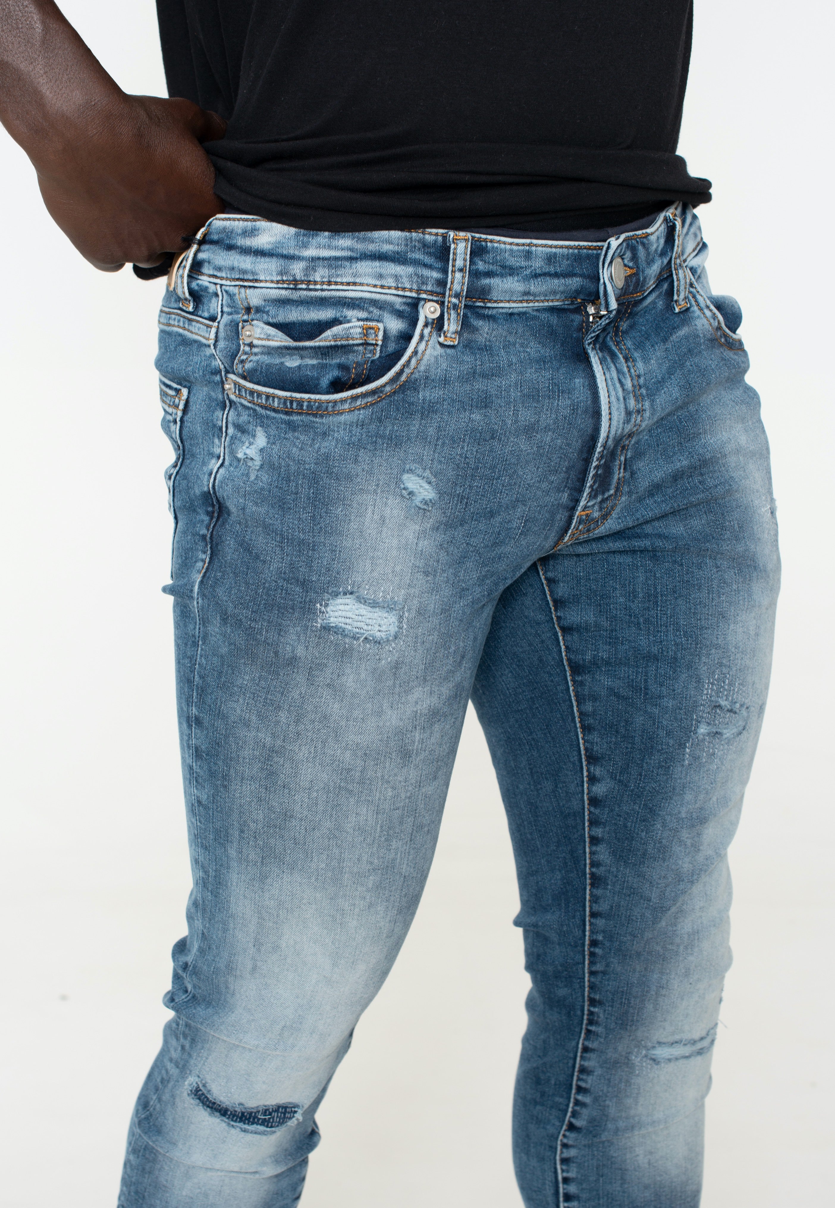 Only & Sons - Warp Skinny Medium Blue Denim - Jeans Find Great Online