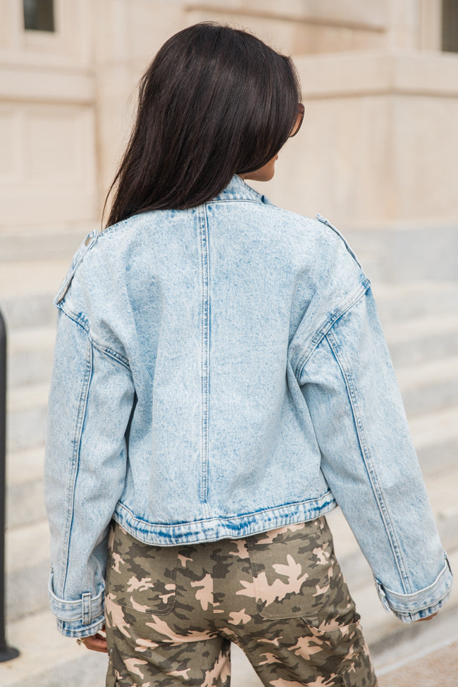 It's Your Choice Light Wash Cropped Denim Jacket FINAL SALE