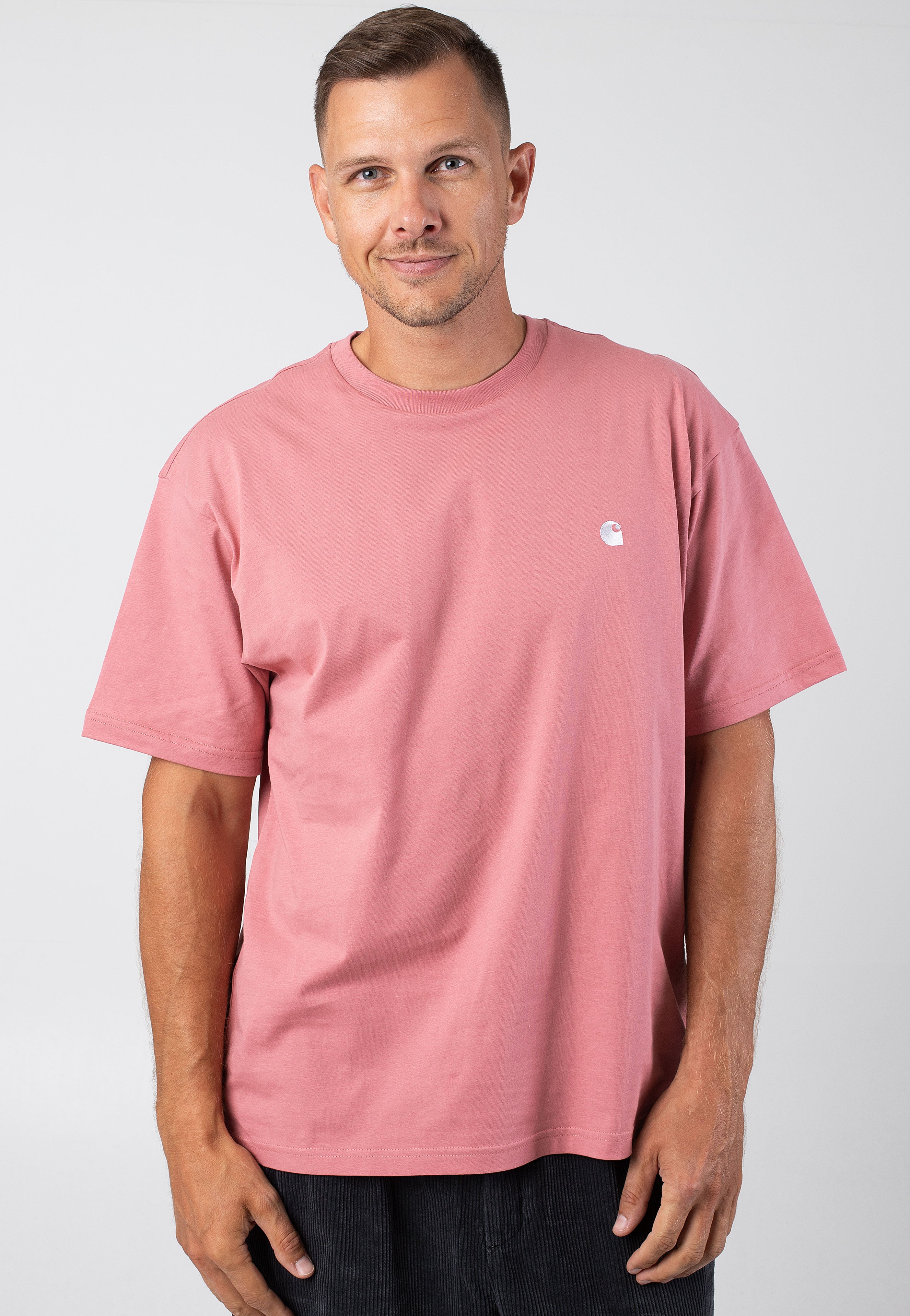 Carhartt WIP - Madison Dusty Rose / White - T-Shirt Free Shipping Popular