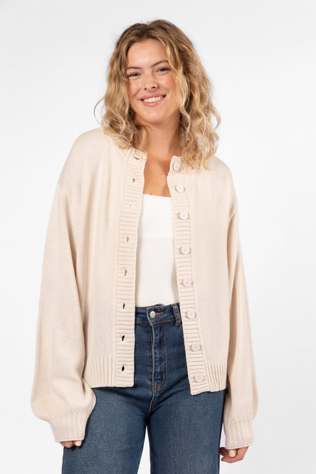 All We Have Beige Button Front Cardigan SALE Authentic Online