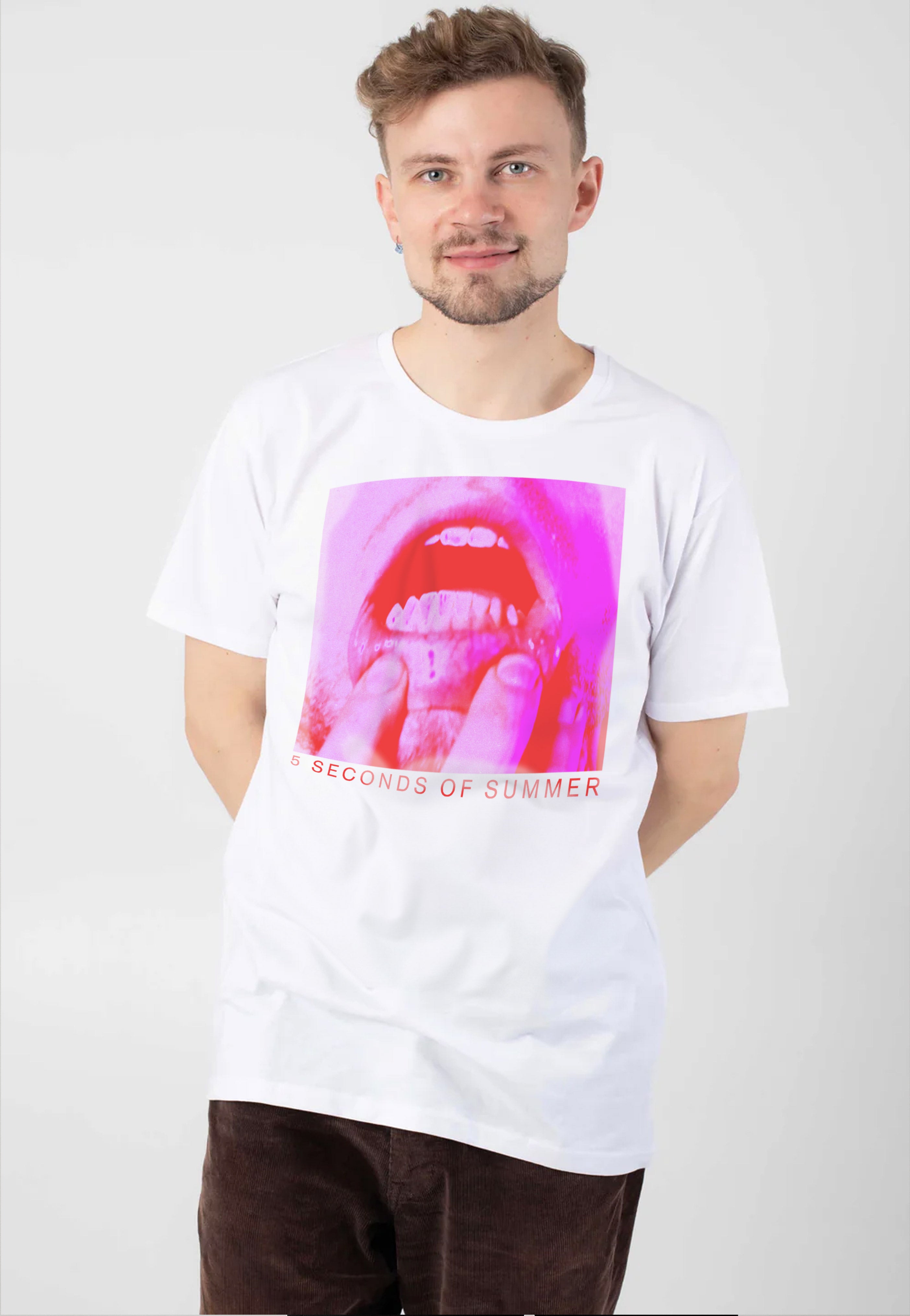 5 Seconds Of Summer - Lip White - T-Shirt Sale Genuine