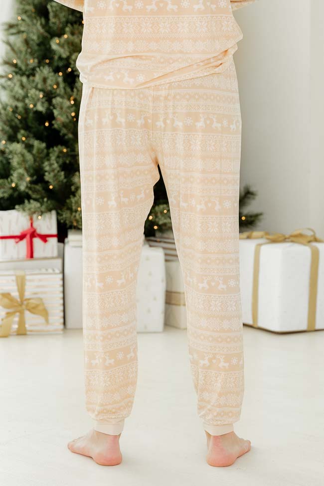 Snowy Days Men Beige and Ivory Fair Isle Pajama Pant FINAL SALE Cheap Sale Finishline